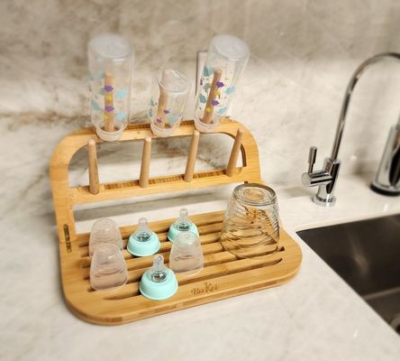 分類 旅行に適した竹の赤ちゃんボトル 乾燥用ラック ブラシとドライヤー