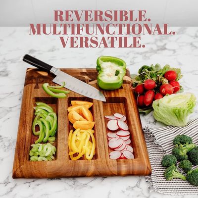 環境に優しい木材切断板,内蔵したジュース溝と取り外せる容器