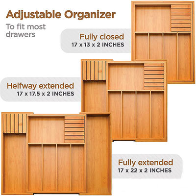 バンブー キッチン 銀器具 器具ホルダー と 食器 トレイ 引き出し オーガナイザー フットウェア サイズ オーダーメイド