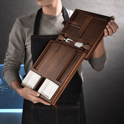 スタンドと折りたたむコランダー付き,カスタマイズ可能な多機能の竹切断板