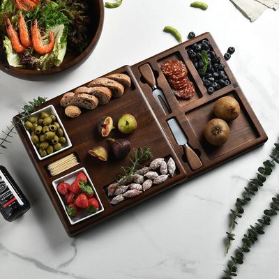 スタンドと折りたたむコランダー付き,カスタマイズ可能な多機能の竹切断板