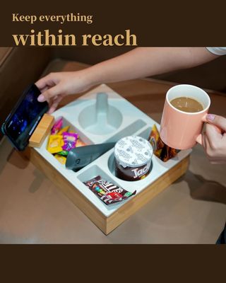 リビングルームコーヒーテーブル スナックとリモコンのためのデスクトップ 木製の貯蔵ボックス