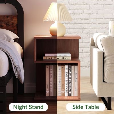 小スペース ベッドルーム家具 ミニマリスト 3階端テーブル オープンストレージ ベッドサイドテーブル