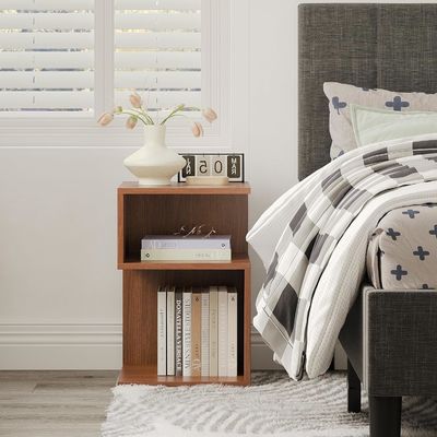 小スペース ベッドルーム家具 ミニマリスト 3階端テーブル オープンストレージ ベッドサイドテーブル