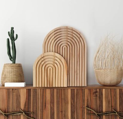 オーダーメイドロゴ 家庭用キッチン装飾用 虹の形の木切板