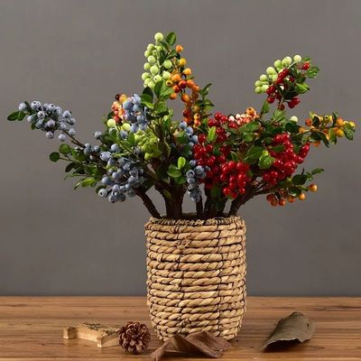 クリスマスベリー 幹 人工 植物 紅と青のベリー すべての祭り 機会