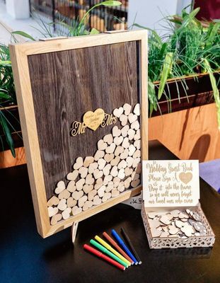 オルタナティブ 田舎式 結婚式 装飾 塗装 木製 ハート 客本 オーダーメイド サイズ