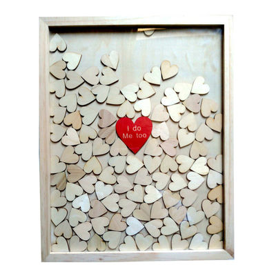 結婚式の飾り付け道具 オーダーメイドサイズ ユニークなゲストブックサインドロップトップ付き 木製枠