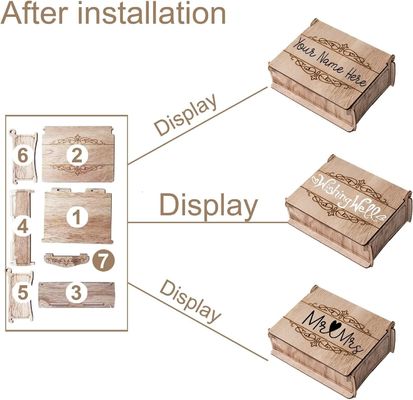 木造ガラス 田舎式 結婚式 ゲストブック シルクスクリーン印刷枠と木造の心臓