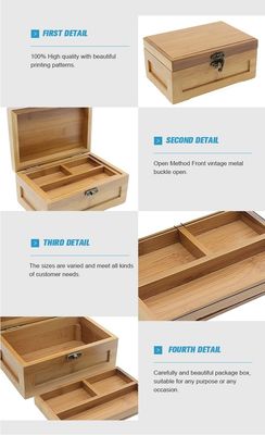 オーダーメイドの竹木箱にレーザー彫り印刷された高級ギフトパッケージング