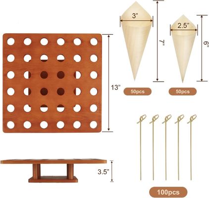 食品トラックやキャテリングイベントのためのシンプルな色の木製アイスクリームコーンホルダースタンド