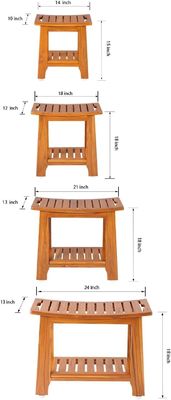 木製の浴室 スパ 浴台 ハンドルとシェルフ 天然色のテーク木