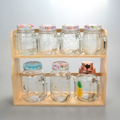 スタイリッシュで透明なガラス収納器 彩色のプラスチックカバー 100%食品安全