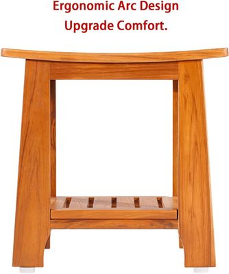 木製の浴室 スパ 浴台 ハンドルとシェルフ 天然色のテーク木