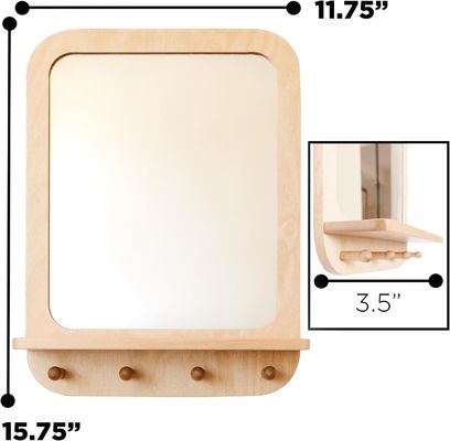 入り口の鏡 フックと棚のオーガナイザー セルフ 地方的なデザインスタイル