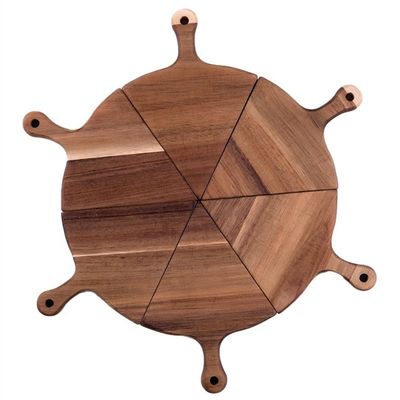 OEM ODM受付 オーダーメイドサイズ エコフレンドリー ノンスティック ディナー 木製 ピザ皿 配給トレイ 6個