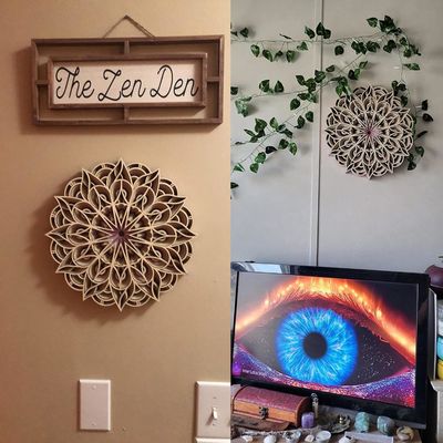 装飾用 手作り 6 層の色とりどりの吊り飾り ボーホ 壁画 装飾 木製 マンダラ