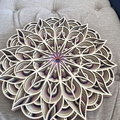 装飾用 手作り 6 層の色とりどりの吊り飾り ボーホ 壁画 装飾 木製 マンダラ