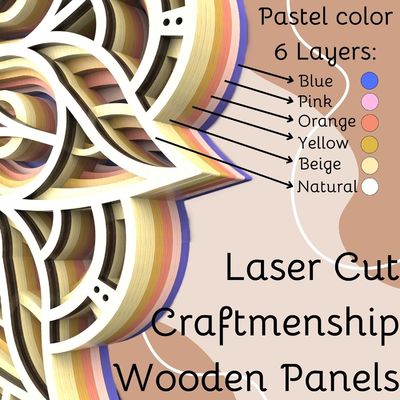 装飾用 手作り 6 層の色とりどりの吊り飾り ボーホ 壁画 装飾 木製 マンダラ