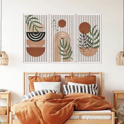 モダンな装飾 日月 植物 自然 リビングの壁飾り オーダーメイドのロゴ