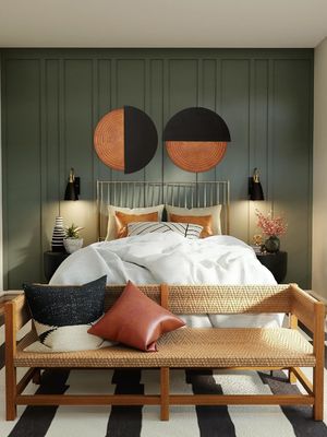 現代の農家のデザインスタイル 室内空間におけるヴィンテージ家具のための木製壁画