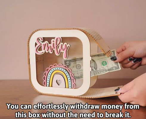 松木の金箱 モンテッソーリ教室 幼稚園装飾 木製の現金箱 娘へのプレゼント