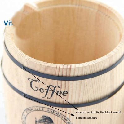 11.5 x 13.7cm パインオーク木製樽 完璧な茶包装ソリューション