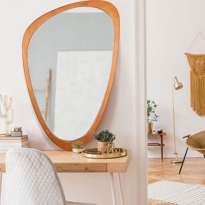 美しい家庭装飾 無料サンプル料 不対称鏡 木製 不正規鏡