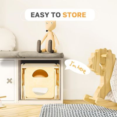 オーダーメイド 木製 1-3歳 子供 高さ調整椅子 リビングルームのためのステップストール