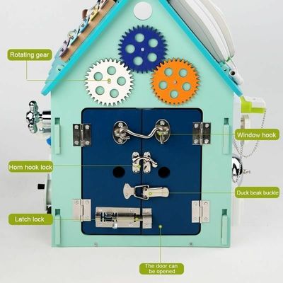 モンテッソーリー 木製玩具 忙しい家 パズル 多機能 鍵を開ける宝箱 漆器