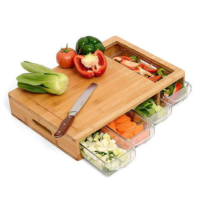 OEM ODM 受け入れ クラシック矩形 バンブー 切断板 汁槽容器