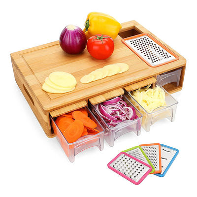 OEM ODM 受け入れ クラシック矩形 バンブー 切断板 汁槽容器