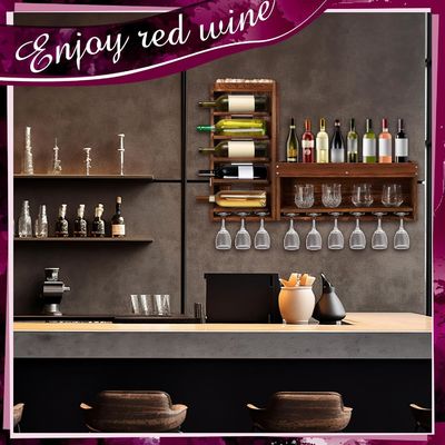 モダンでチックなワインディスプレイ ボトルステムウェアガラスホルダー付きの格納ラック