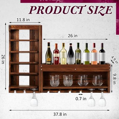 モダンでチックなワインディスプレイ ボトルステムウェアガラスホルダー付きの格納ラック