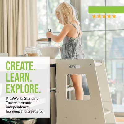 オーダーメイド ロゴ 受け入れられる 灰色 子供 立つのタワー モンテッソーリ スタイルで子供のための