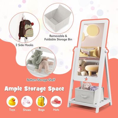 360度回転可能な直角形デザインの自由立体全長着用鏡