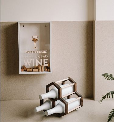 機能節約スペース 202404 木製のハニコムワインホルダー 立面ワインボトルラック