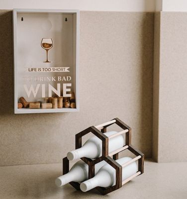 機能節約スペース 202404 木製のハニコムワインホルダー 立面ワインボトルラック