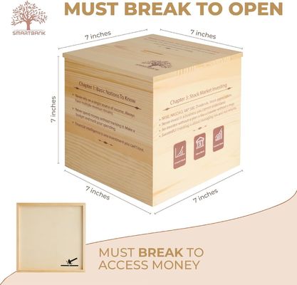 木製のピギーバンク 男の子と女の子のための教育用 折りたたみのないラック