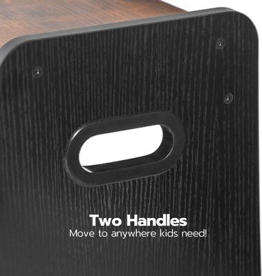 カスタマイズされたロゴ 田舎茶色 2 ステップ ハンドル付き 小児用便り 家具