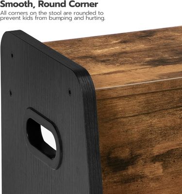 カスタマイズされたロゴ 田舎茶色 2 ステップ ハンドル付き 小児用便り 家具