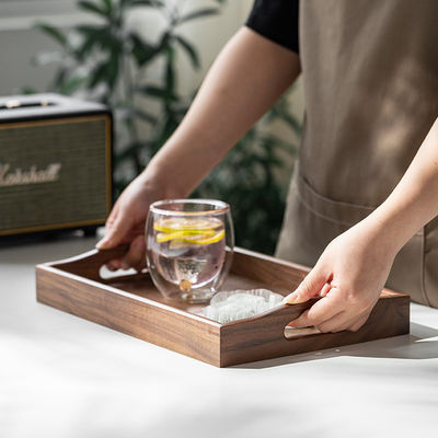 カスタマイズされたロゴ 受け入れられる 手作り 端ノート木 取っ手付き 配給トレイ