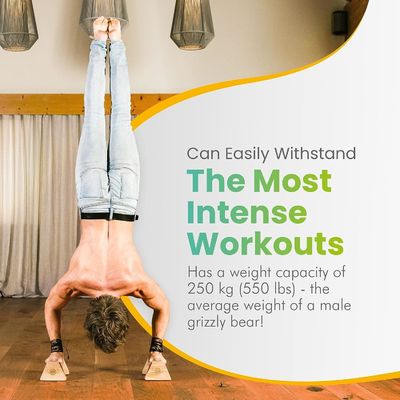 木製のパラレット 押し上げバー 室内フィットネスのためのパワーバー 耐久性のあるハンドスタンドトレーナー