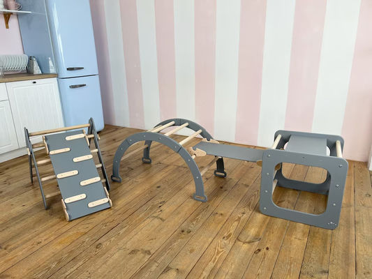 モンテッソーリ 遊び ジム 子供用 手作り 家具 固木 玩具 アーチ 格子 網 登り枠 屋内 子供用 家具