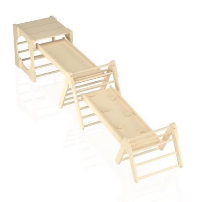 5 in 1 トライアングルクライミング・トイザらス 木製 ランプとスライド付き小児クライミングジム