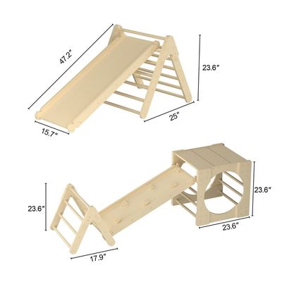 5 in 1 トライアングルクライミング・トイザらス 木製 ランプとスライド付き小児クライミングジム
