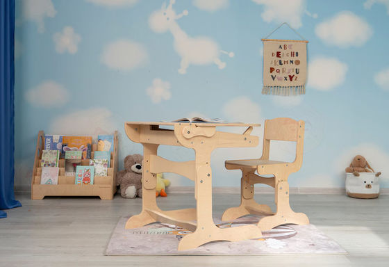 モンテッソーリ 子供 学習 家具 セット カスタム サイズ 木製 デスク と 椅子 チョーク テーブル テーブル