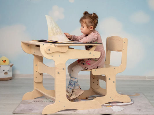 モンテッソーリ 子供 学習 家具 セット カスタム サイズ 木製 デスク と 椅子 チョーク テーブル テーブル