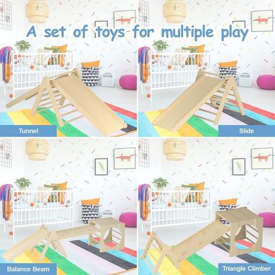 5 in 1 トライアングルクライミング・トイザらス 木製 ランプとスライド付き小児クライミングジム