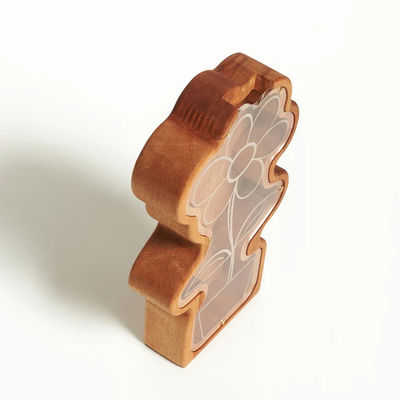 202407 イースタープレゼント ロケットコインバンク 子供向け 手作り 木製 デイジー 花の植物 豚バンク